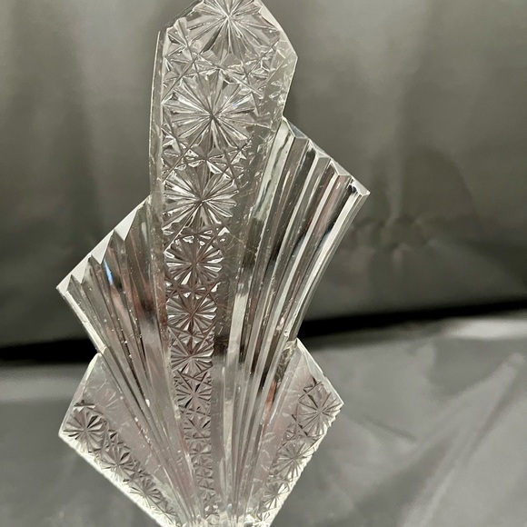 Other - Art Deco Crystal Stopper With Ornate Cut Design H 8 Inch